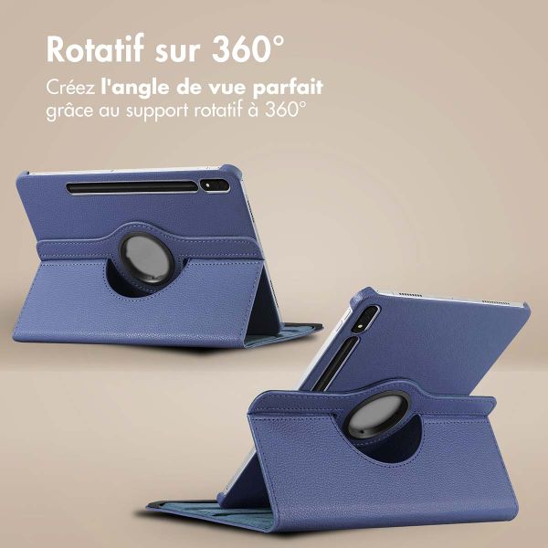 imoshion Coque tablette rotatif à 360° Samsung Galaxy Tab S8 / S7 - Bleu foncé