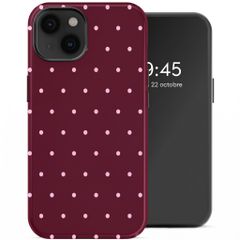 Selencia Coque arrière Vivid avec MagSafe Apple iPhone 14 - Happy Dots Burgundy