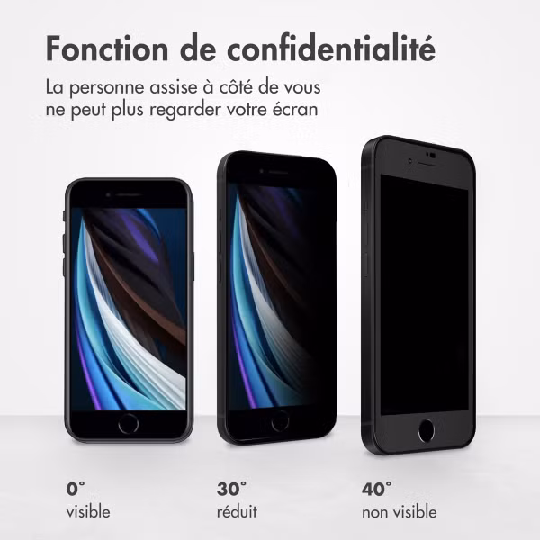 Accezz Protection d'écran en verre trempé Privacy Apple iPhone SE (2022 / 2020)