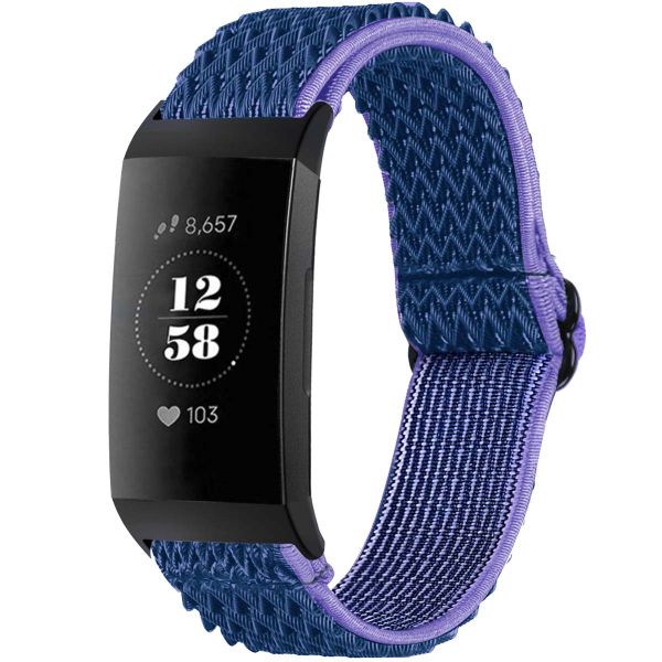 imoshion Bracelet élastique en nylon le Fitbit Charge 3 / 4 - Bleu foncé