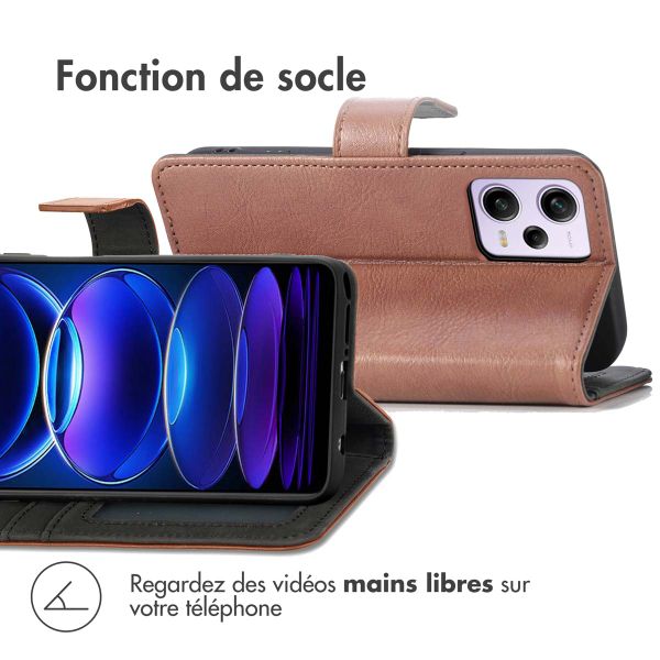 imoshion Etui de téléphone portefeuille Luxe Xiaomi Redmi Note 12 Pro Plus - Brun