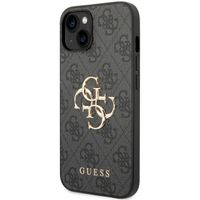 Guess Coque 4G Metal Logo Backcover iPhone 14 - Gris