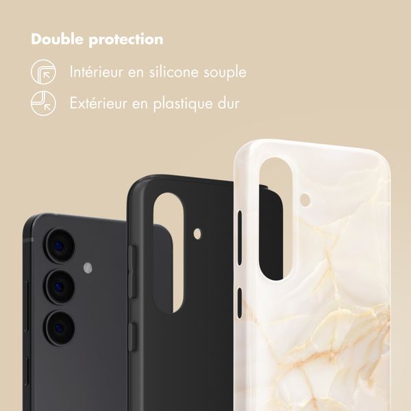 Selencia Coque arrière Vivid Samsung Galaxy S24 - Golden Beige Marble