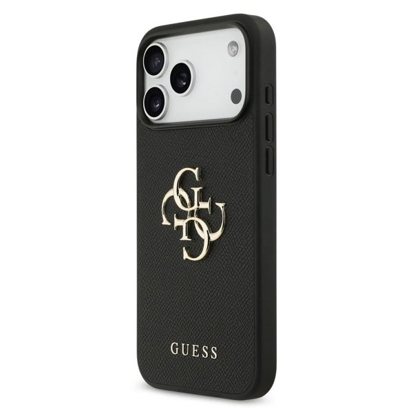 Guess Coque Big 4G Logo Grained Apple iPhone 17 Pro - Noir