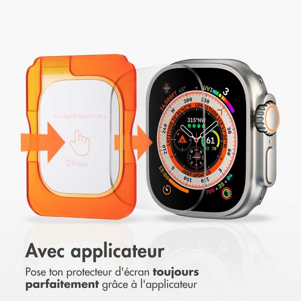 Accezz Protecteur d'écran en verre trempé avec applicateur Apple Watch Ultra 1 / 2 / 3 - 49 mm