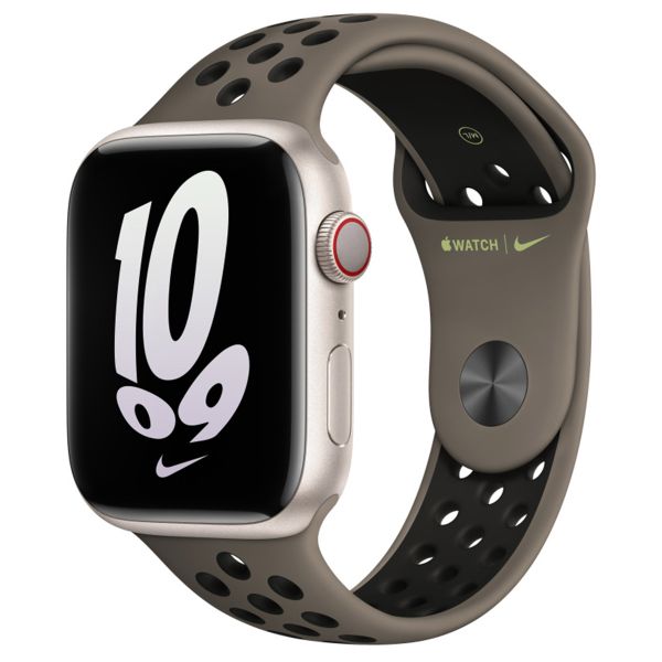 Apple Bracelet Nike Sport Apple Watch Series 1 t/m 11 / SE / Ultra (44/45/46/49 mm) - Olive Grey / Black