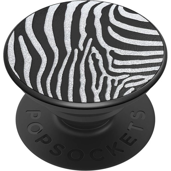 PopSockets Luxe PopGrip - Embossed Metal Zebra