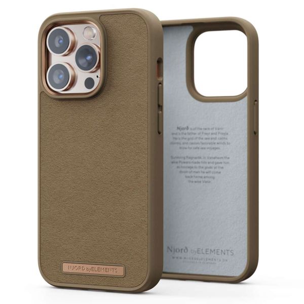 Njorð Collections Coque daim Comfort+ iPhone 14 Pro - Camel