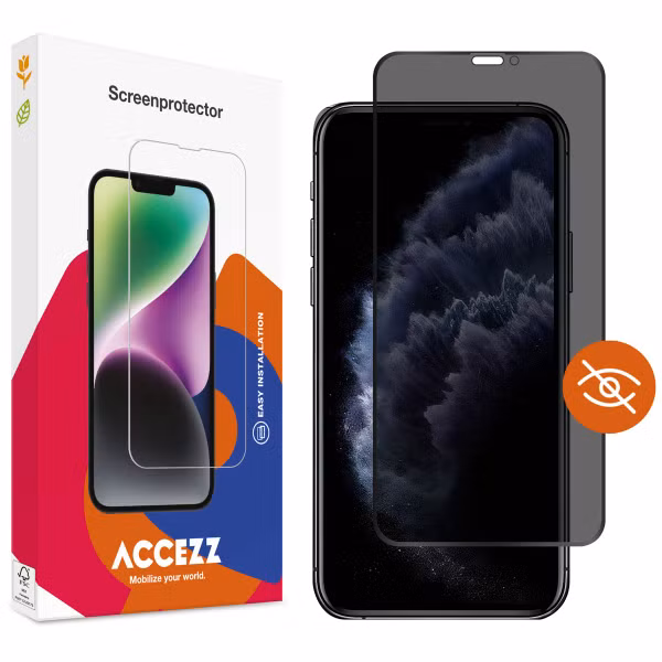 Accezz Protection d'écran en verre trempé Privacy Apple iPhone 11 Pro / Xs / X