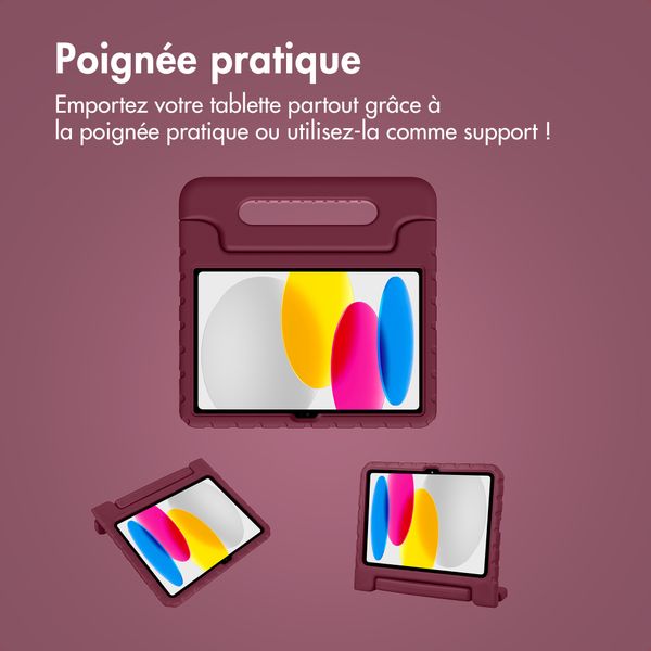 imoshion Coque kidsproof avec poignée Apple iPad 11 (2025) 11 pouces A16 / iPad 10 (2022) 10.9 pouces - Velvet Plum