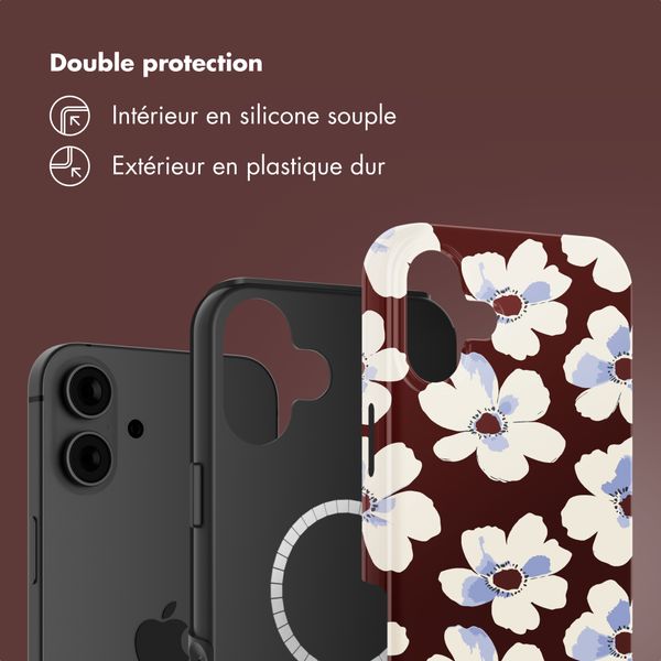 Selencia Coque arrière Vivid avec MagSafe Apple iPhone 16 - Choco Flower Pop
