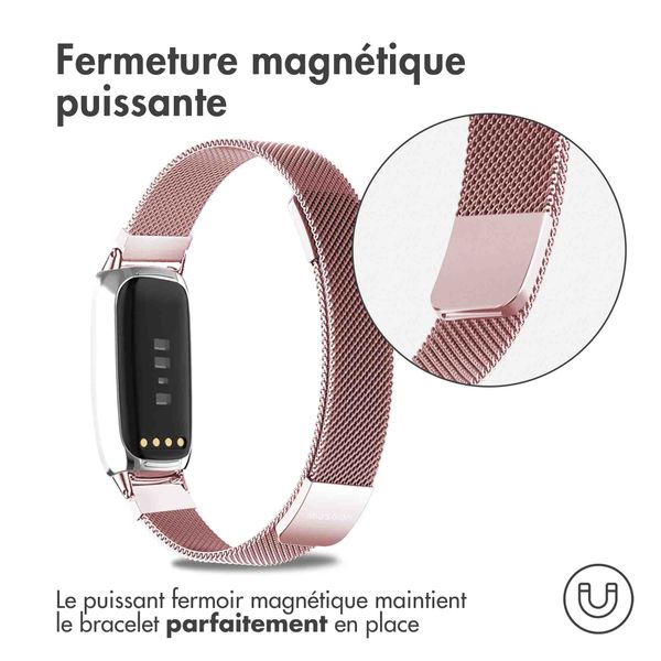 imoshion Bracelet magnétique milanais le Fitbit Luxe - Taille S - Rose