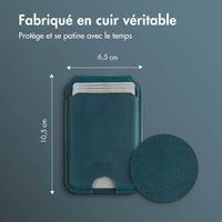 Accezz Porte-cartes MagSafe en cuir vintage avec support - Smokey Green