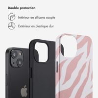 Selencia Coque arrière Vivid Tough iPhone 13 - Colorful Zebra Old Pink