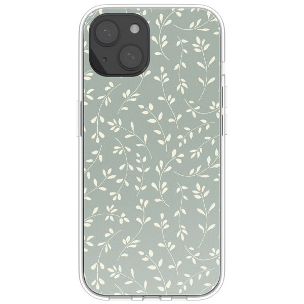 imoshion Coque design pour iPhone 15 - Smoke Green Flowers