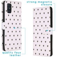 imoshion Design Softcase Bookcase Samsung Galaxy A51 - Hearts Allover White