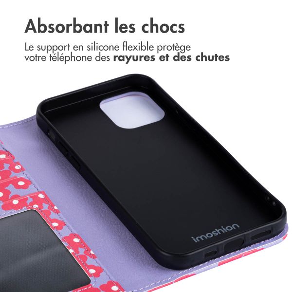 imoshion Étui de téléphone portefeuille Design iPhone 12 (Pro) - Dusty Rose Blossoms