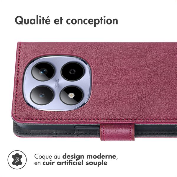 imoshion Étui de télephone portefeuille de luxe Xiaomi Redmi Note 15 (4G) - Bordeaux