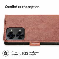 imoshion Étui de téléphone portefeuille Luxe OnePlus Nord 2T - Brun