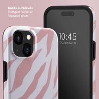 Selencia Coque arrière Vivid Tough iPhone 15  - Colorful Zebra Old Pink