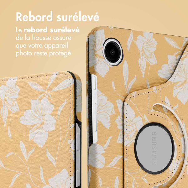 imoshion Coque tablette Design rotatif à 360° Samsung Galaxy Tab A9 8.7 pouces - Yellow Flowers