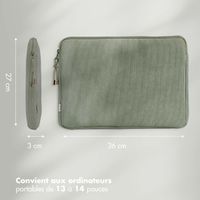 Selencia Pochette ordinateur Corduroy 13-14 pouces - Pistache Cream