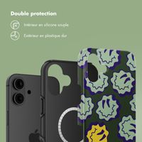 Selencia Coque arrière Vivid avec MagSafe Apple iPhone 16 - Wavy Smiley Green