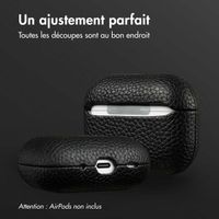 Accezz Coque en Cuir véritable Apple AirPods Pro 2 - Noir
