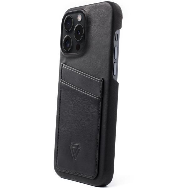 Wachikopa Coque Full Wrap C.C. avec 2 porte-cartes iPhone 15 Pro - Black