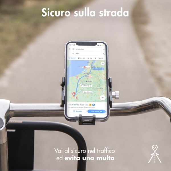 imoshion Support de téléphone pour vélo - Réglable - Universel - Aluminium - Gris