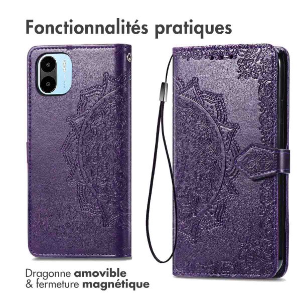 imoshion Etui de téléphone portefeuille Mandala Xiaomi Redmi A1 / A2 - Violet