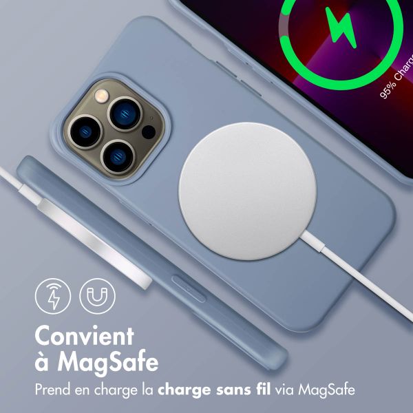 imoshion Coque arrière Color avec cordon amovible et MagSafe Apple iPhone 13 Pro - Ash Blue