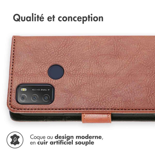 imoshion Étui de téléphone portefeuille Luxe TCL 20Y - Brun