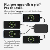 Accezz Powerbank 10 000 mAh avec câbles intégrés - Noir