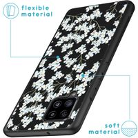 imoshion Coque Design Samsung Galaxy A42 - Fleur - Blanc / Noir