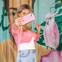 imoshion Coque design en silicone avec cordon Samsung Galaxy S22 Ultra - Retro Pink