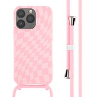 imoshion Coque design en silicone avec cordon Apple iPhone 13 Pro - Retro Pink