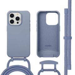 imoshion Coque arrière Color avec cordon amovible et MagSafe Apple iPhone 15 Pro - Ash Blue