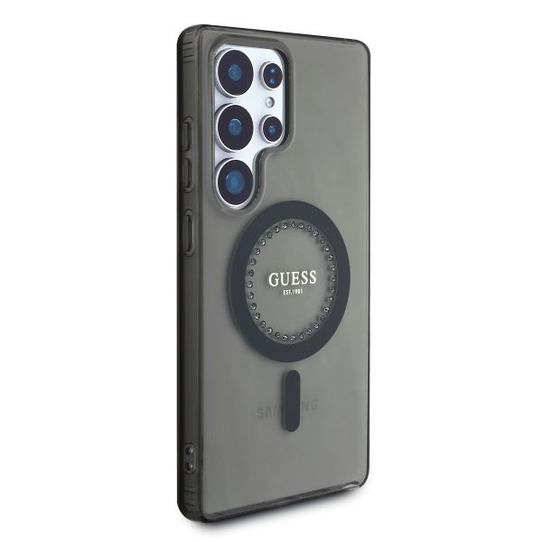 Guess Coque MagSafe IML avec strass Samsung Galaxy S25 Ultra - Noir