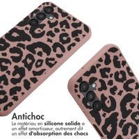 imoshion Coque design en silicone avec cordon Samsung Galaxy A14 (5G/4G) - Animal Pink