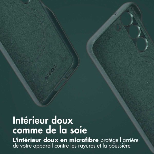 Accezz Étui de télephone portefeuille en cuir 2-en-1 avec MagSafe Samsung Galaxy S23 - Cedar Green