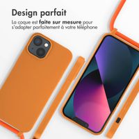 imoshion Coque en silicone avec cordon Apple iPhone 14 - Orange