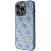 Guess Coque 4G Logo Triangle Strass iPhone 15 Pro - Bleu