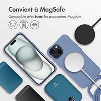 imoshion Coque de couleur avec cordon amovible MagSafe iPhone 15 - Ash Blue