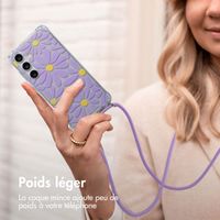 imoshion Coque Design avec cordon Samsung Galaxy S24 - Tropical Violet Flowers Connect