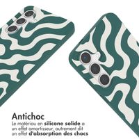 imoshion Coque design en silicone avec cordon Samsung Galaxy S24 Plus - Petrol Green Groovy