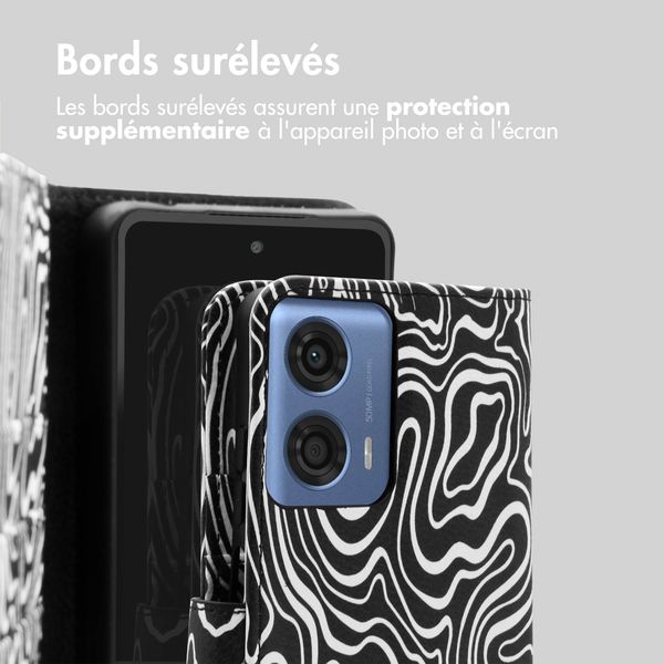 imoshion Étui de télephone portefeuille Design Motorola Moto G04 / G24 - Black And White