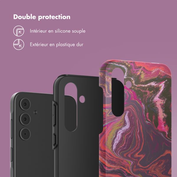 Selencia Coque arrière Vivid Tough Samsung Galaxy A55 - Marble Purple