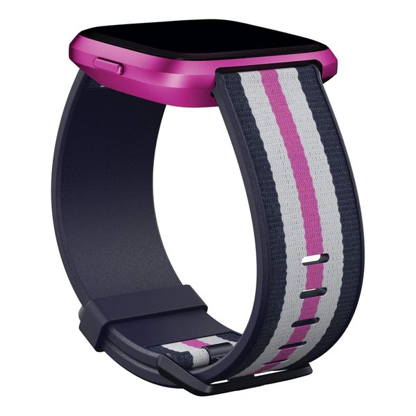 Fitbit Bracelet Woven Fitbit Versa / Versa 2 / Versa Lite - Taille L - Navy / Mulberry