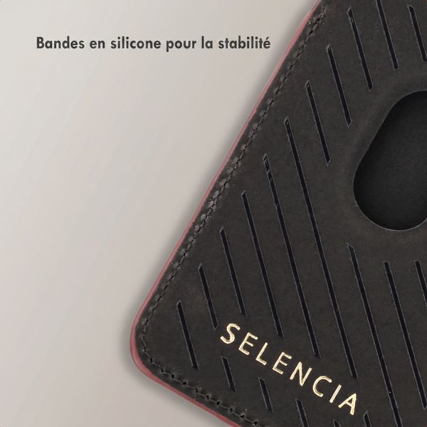 Selencia Porte-cartes Croco avec MagSafe - Burgundy
